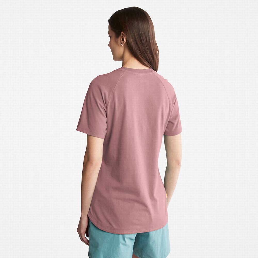 Dámské Tričko Timberland Raglan-sleeve Logo T-Shirt Růžové | TI97362-412