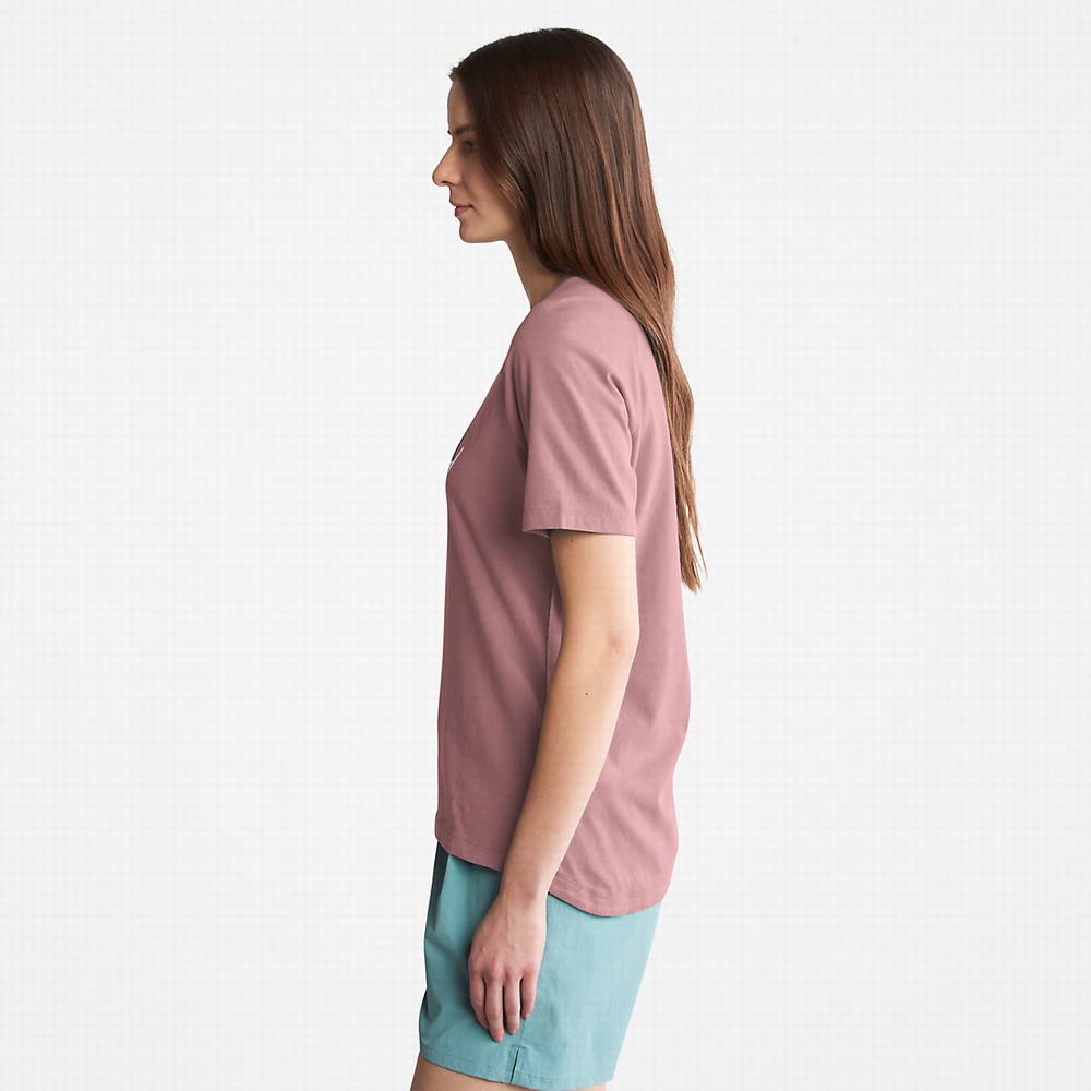 Dámské Tričko Timberland Raglan-sleeve Logo T-Shirt Růžové | TI97362-412