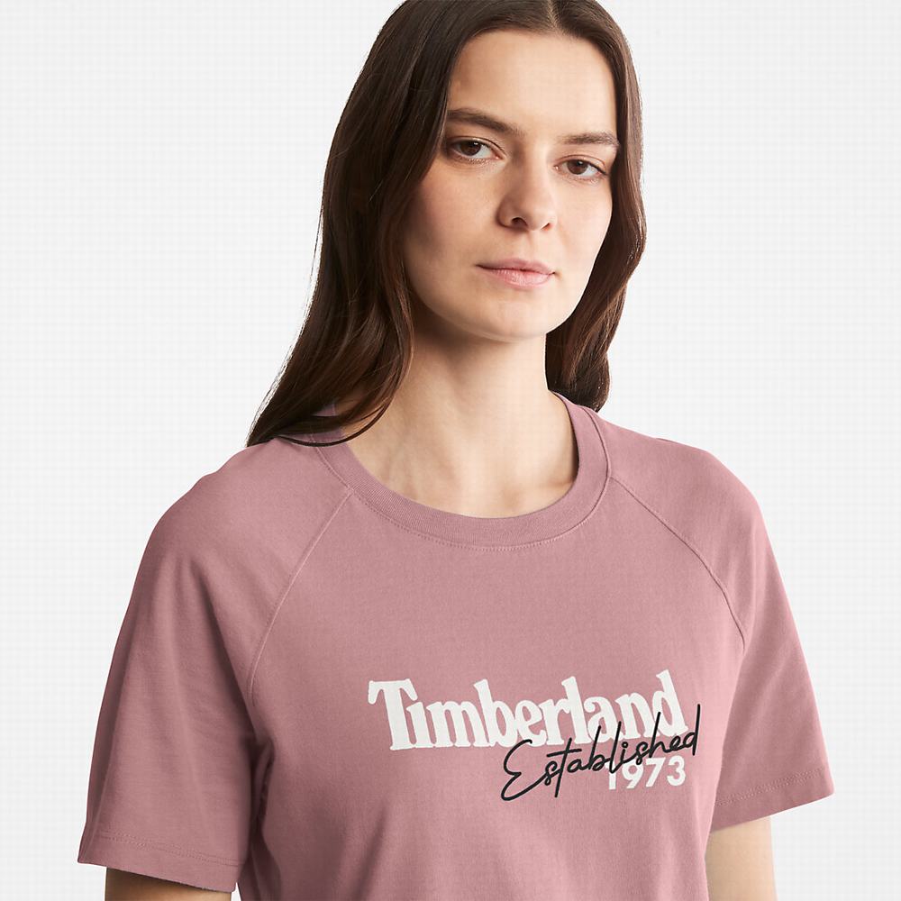 Dámské Tričko Timberland Raglan-sleeve Logo T-Shirt Růžové | TI97362-412