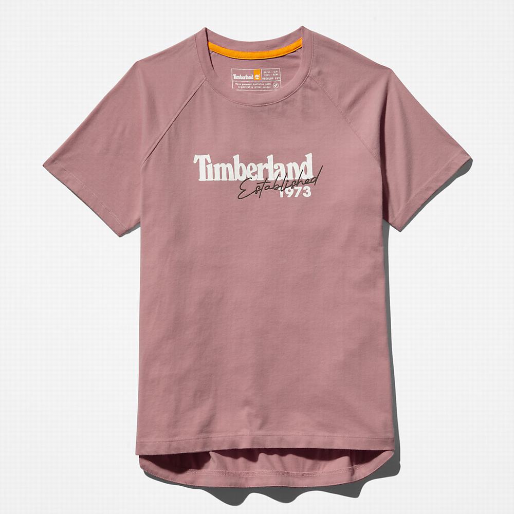 Dámské Tričko Timberland Raglan-sleeve Logo T-Shirt Růžové | TI97362-412