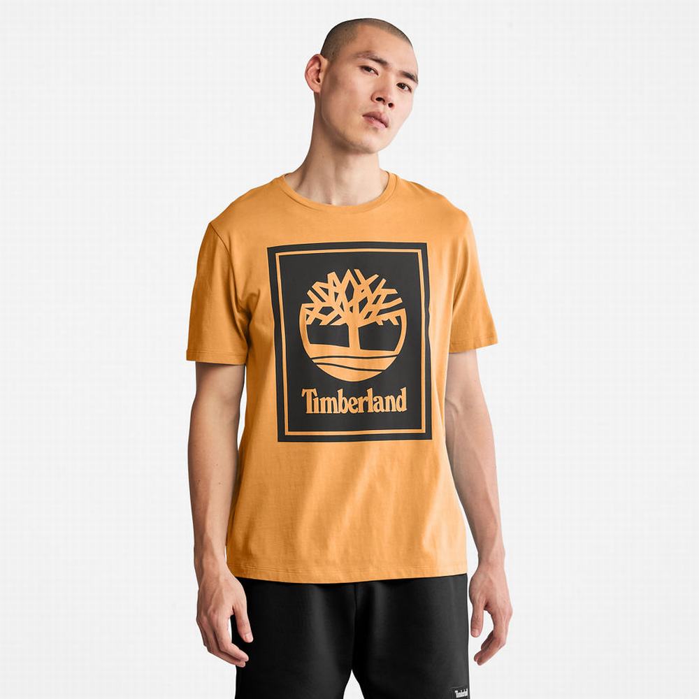 Dámské Tričko Timberland Stack Logo T-Shirt Žluté | TI09237-837