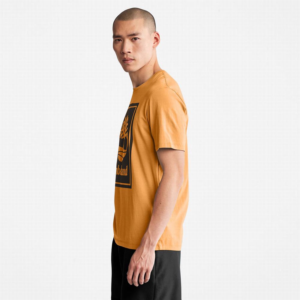 Dámské Tričko Timberland Stack Logo T-Shirt Žluté | TI09237-837