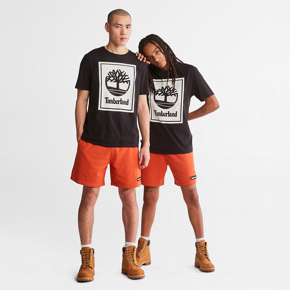 Dámské Tričko Timberland Stack Logo T-Shirt Černé Bílé | TI41082-243