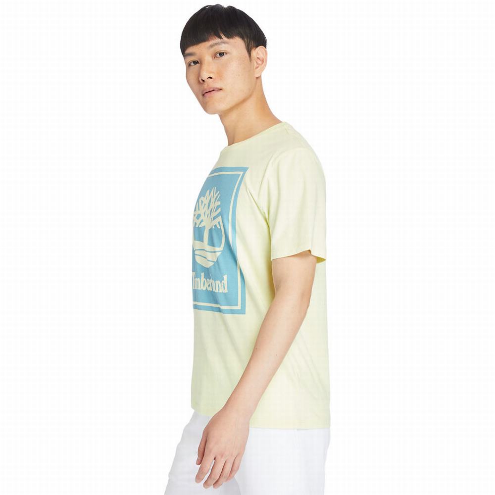 Dámské Tričko Timberland Stack Logo T-Shirt Světle Zelene | TI84602-641