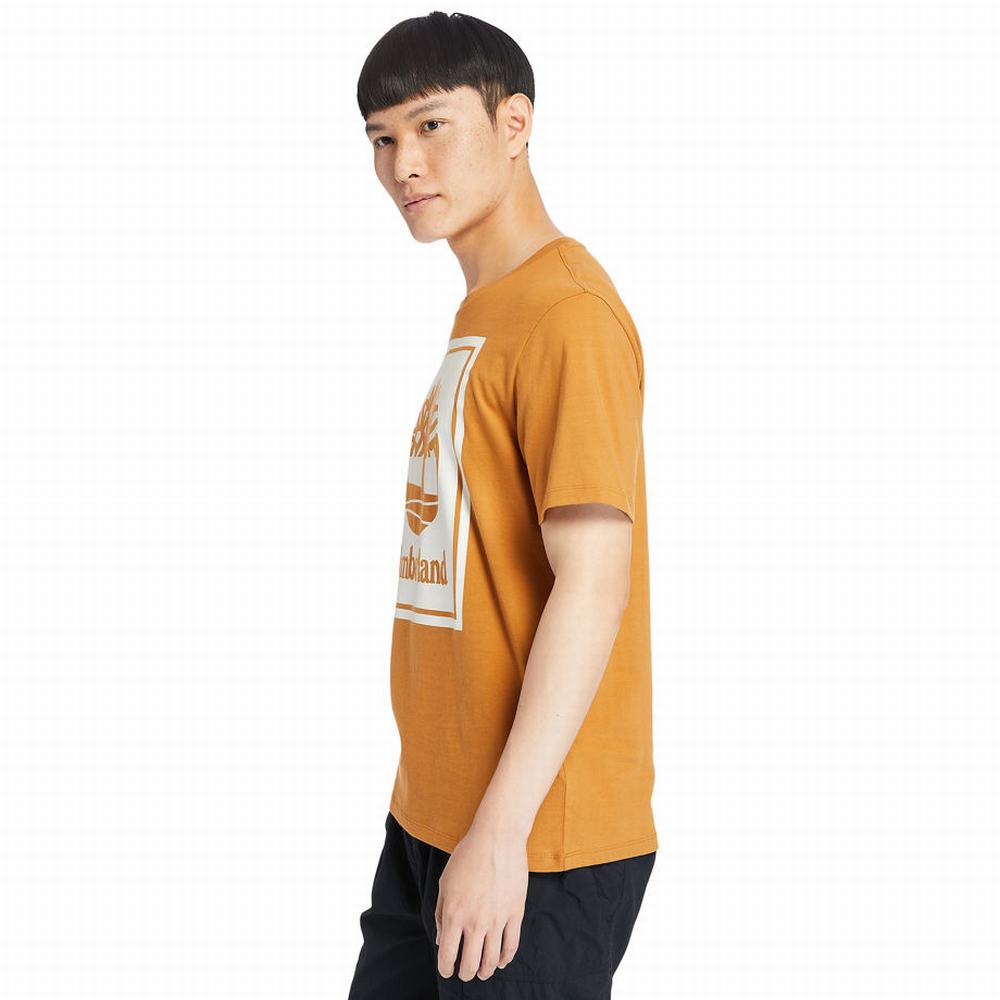 Dámské Tričko Timberland Stack Logo T-Shirt Oranžové Bílé | TI96341-285