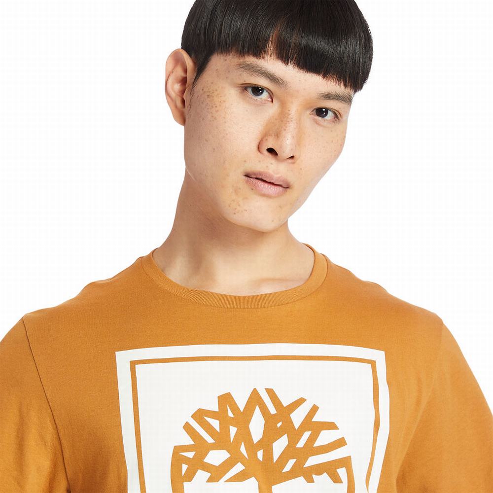Dámské Tričko Timberland Stack Logo T-Shirt Oranžové Bílé | TI96341-285