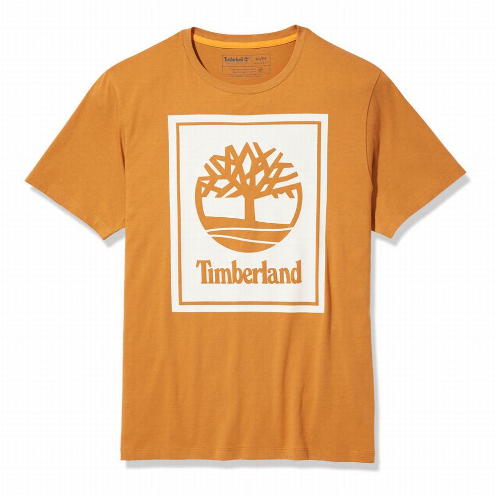 Dámské Tričko Timberland Stack Logo T-Shirt Oranžové Bílé | TI96341-285