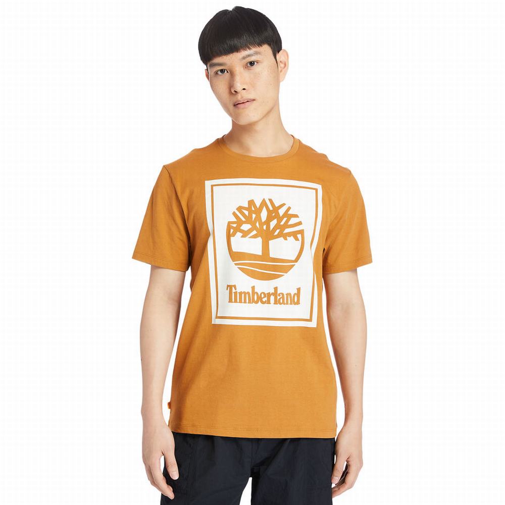 Dámské Tričko Timberland Stack Logo T-Shirt Oranžové Bílé | TI96341-285