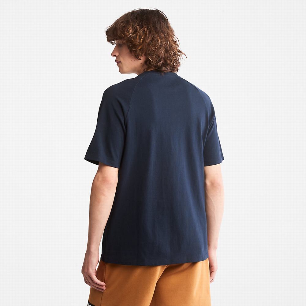 Dámské Tričko Timberland Stacked Logo T-Shirt Tmavě Blankyt | TI73548-034