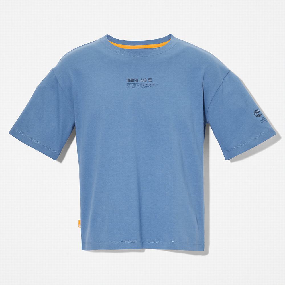 Dámské Tričko Timberland T-Shirt with Tencel™ x Refibra™ Technologie T-Shirt Blankyt | TI63419-324