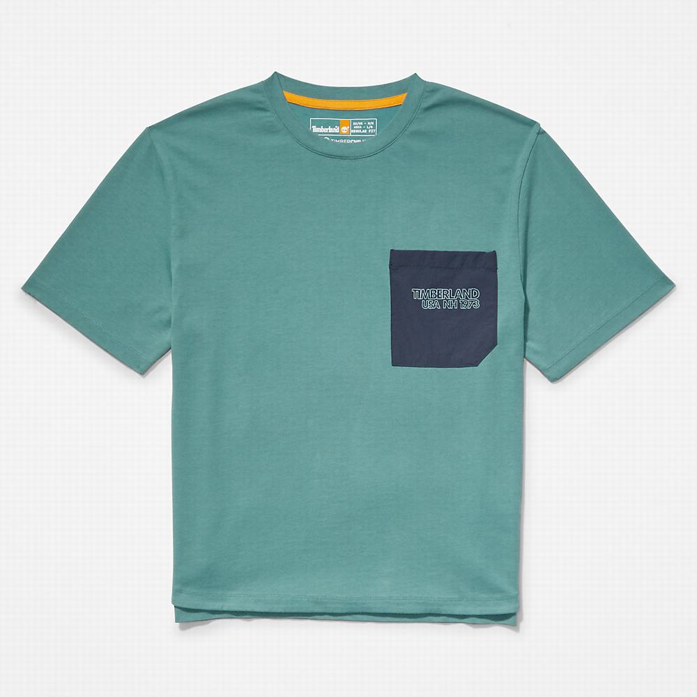 Dámské Tričko Timberland TimberCHILL™ Pocket T-Shirt Tyrkysové | TI43527-381