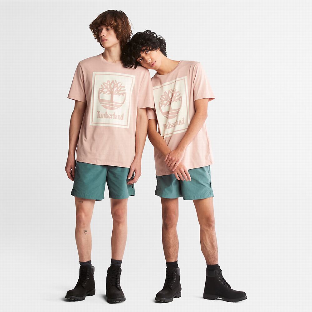 Dámské Tričko Timberland Tree Logo T-Shirt Růžové | TI02651-781