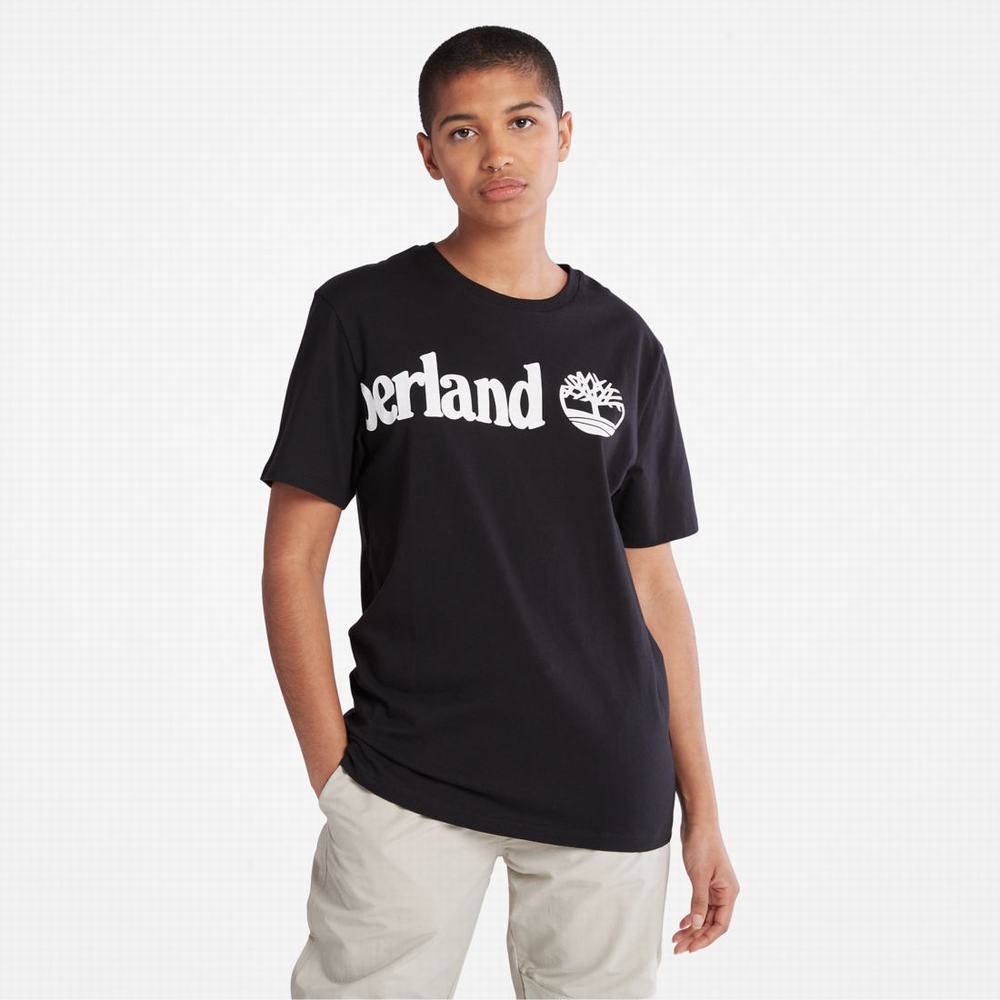 Dámské Tričko Timberland Wraparound-Logo T-Shirt Černé | TI69512-769