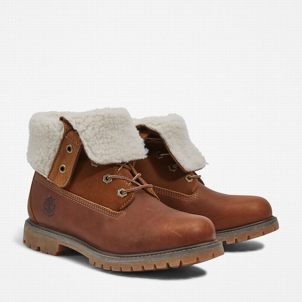 Dámské Zimní Boty Timberland Authentic Fold-over Hnědé | TI12459-650