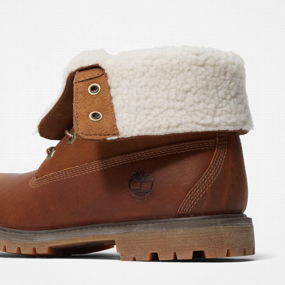 Dámské Zimní Boty Timberland Authentic Fold-over Hnědé | TI12459-650