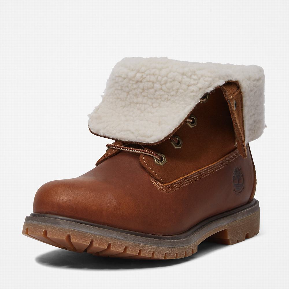 Dámské Zimní Boty Timberland Authentic Fold-over Hnědé | TI12459-650