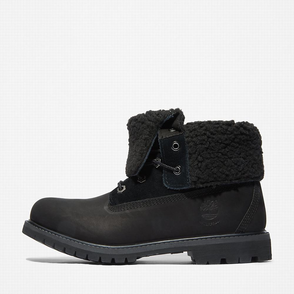 Dámské Zimní Boty Timberland Authentic Fold-over Černé | TI42071-724