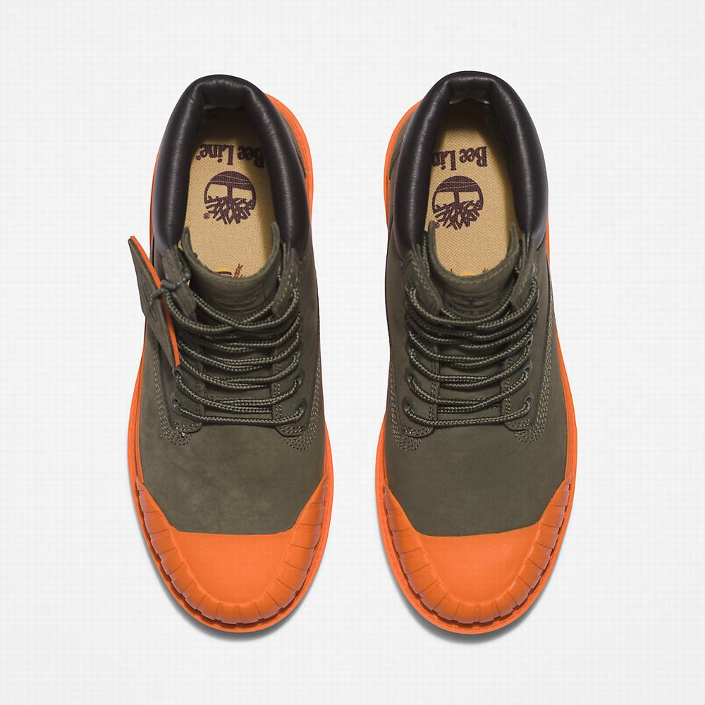 Dámské Zimní Boty Timberland Bee Line x Timberland® 6 Inch Rubber Špicí Tmavě Zelene Oranžové | TI04985-362