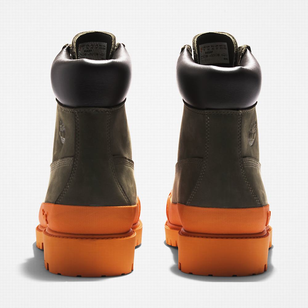 Dámské Zimní Boty Timberland Bee Line x Timberland® 6 Inch Rubber Špicí Tmavě Zelene Oranžové | TI98325-982