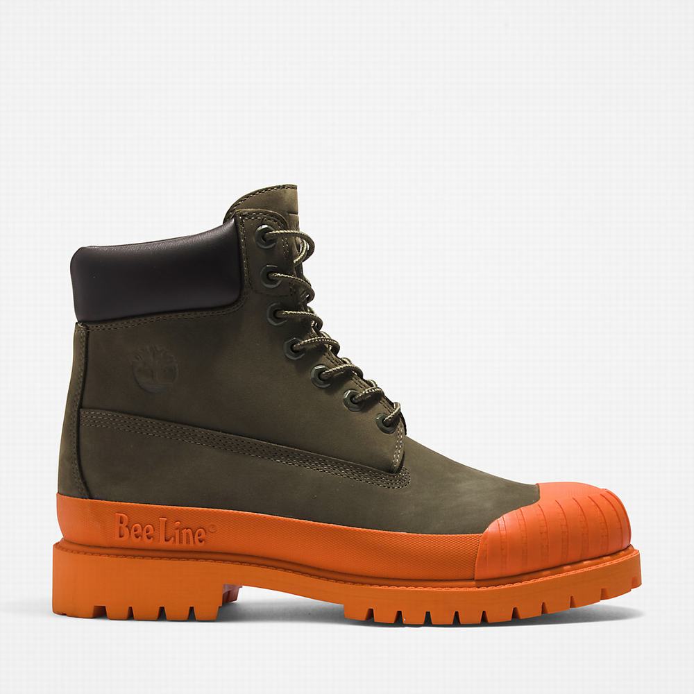 Dámské Zimní Boty Timberland Bee Line x Timberland® 6 Inch Rubber Špicí Tmavě Zelene Oranžové | TI98325-982