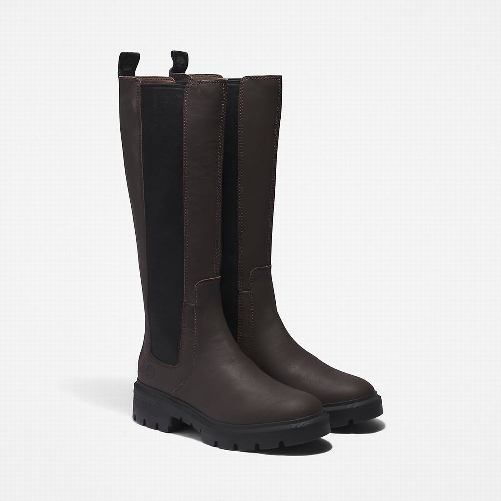 Dámské Zimní Boty Timberland Cortina Valley Vysoké Tmavě Hnědé | TI76921-890