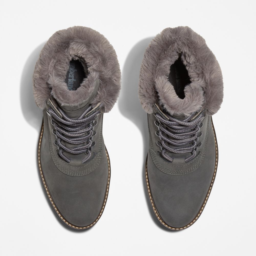 Dámské Zimní Boty Timberland Courmayeur Valley 6-Inch Waterproof Faux-Fur Šedé | TI15924-731