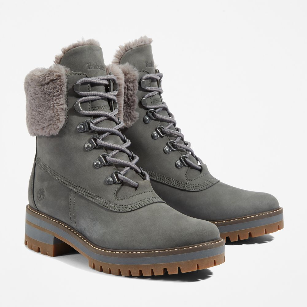 Dámské Zimní Boty Timberland Courmayeur Valley 6-Inch Waterproof Faux-Fur Šedé | TI15924-731
