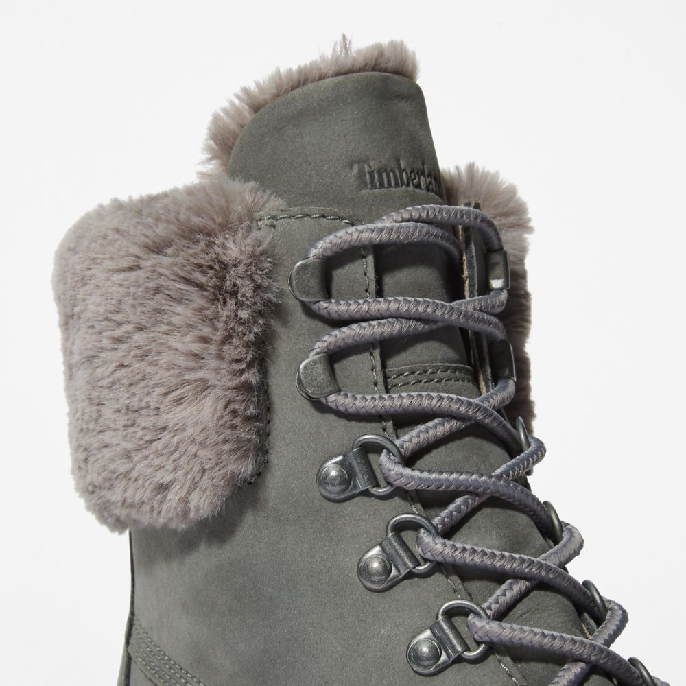 Dámské Zimní Boty Timberland Courmayeur Valley 6-Inch Waterproof Faux-Fur Šedé | TI15924-731