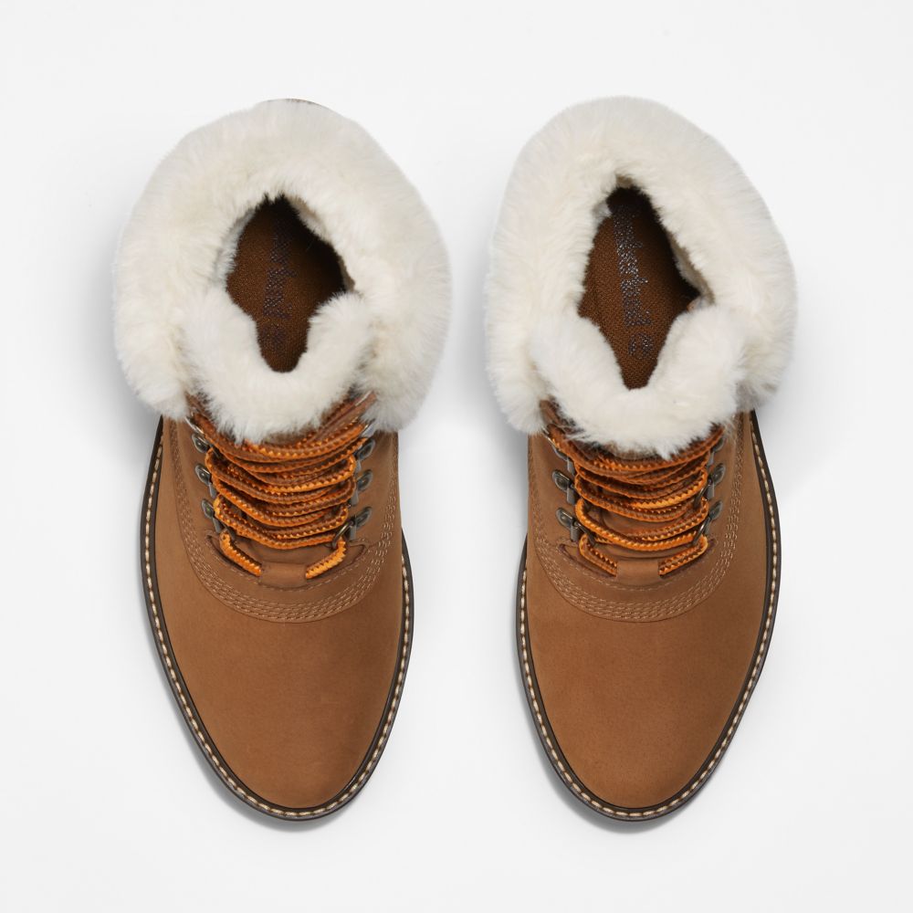 Dámské Zimní Boty Timberland Courmayeur Valley 6-Inch Waterproof Faux-Fur Hnědé | TI56143-584