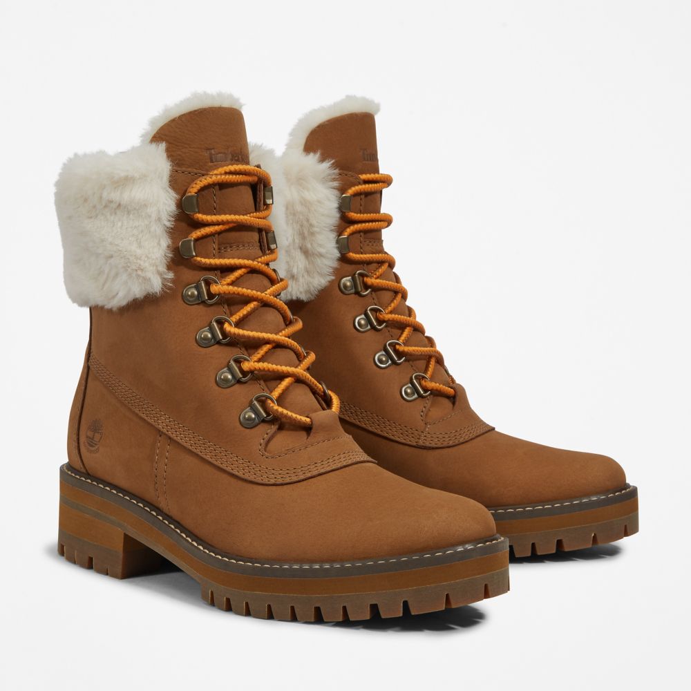 Dámské Zimní Boty Timberland Courmayeur Valley 6-Inch Waterproof Faux-Fur Hnědé | TI56143-584