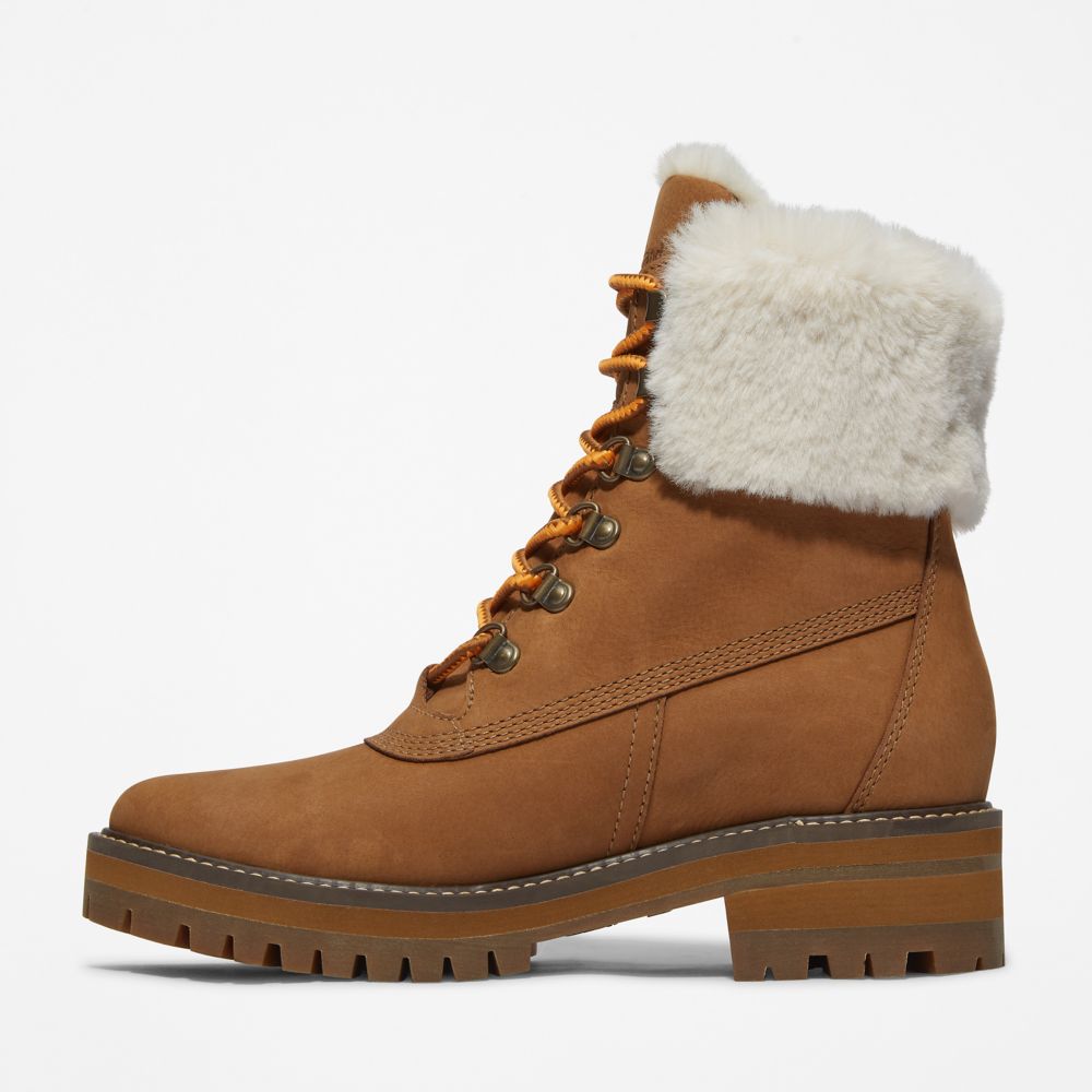 Dámské Zimní Boty Timberland Courmayeur Valley 6-Inch Waterproof Faux-Fur Hnědé | TI56143-584