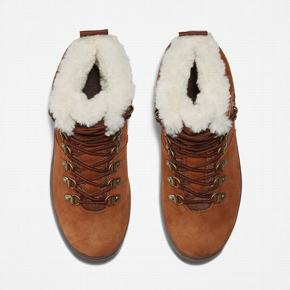 Dámské Zimní Boty Timberland Euro Hiker Waterproof Fur-Podšité Hnědé | TI70285-390