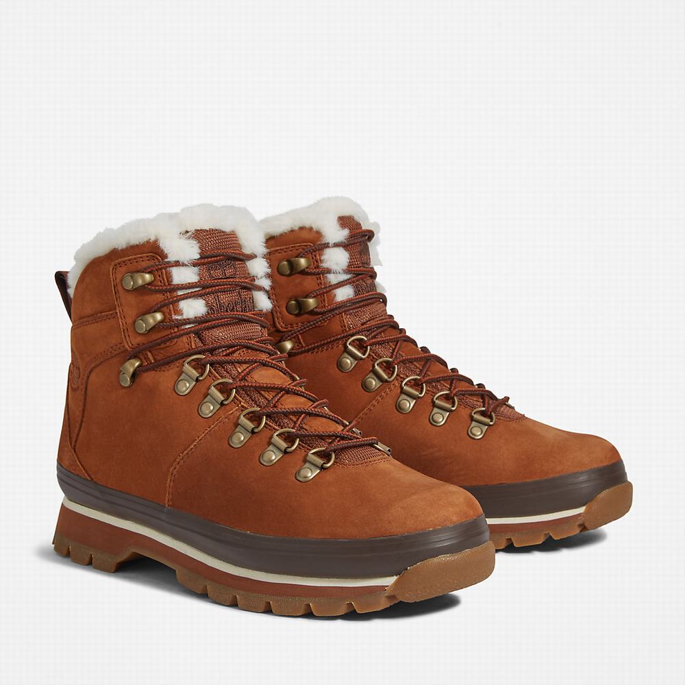 Dámské Zimní Boty Timberland Euro Hiker Waterproof Fur-Podšité Hnědé | TI70285-390