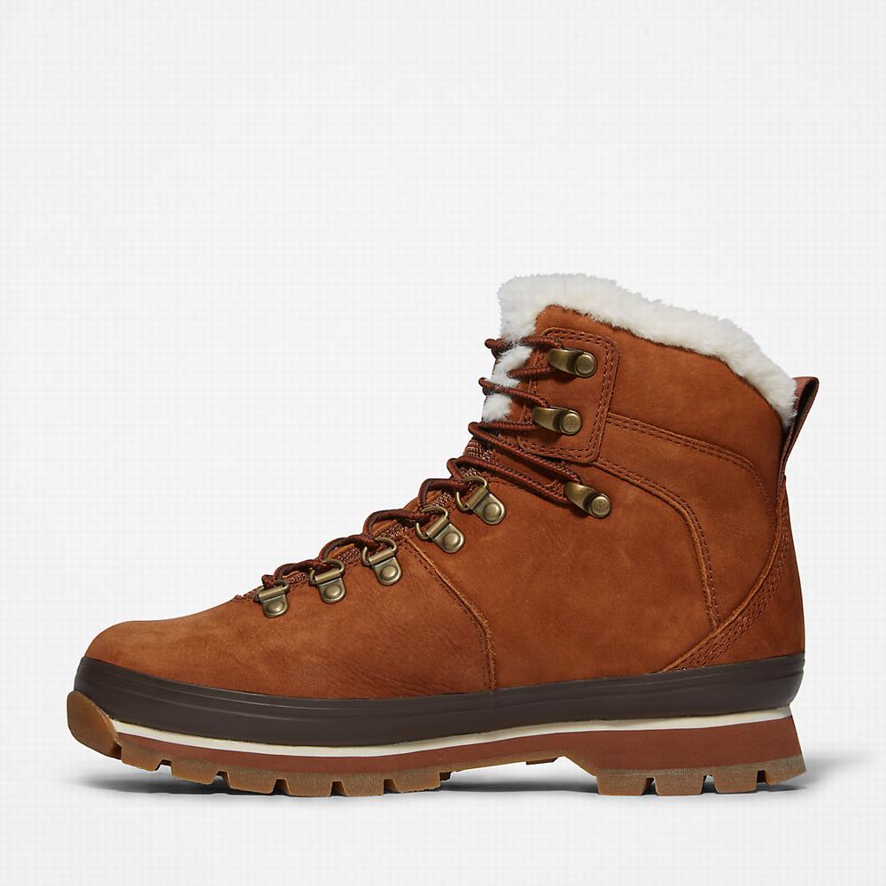 Dámské Zimní Boty Timberland Euro Hiker Waterproof Fur-Podšité Hnědé | TI70285-390