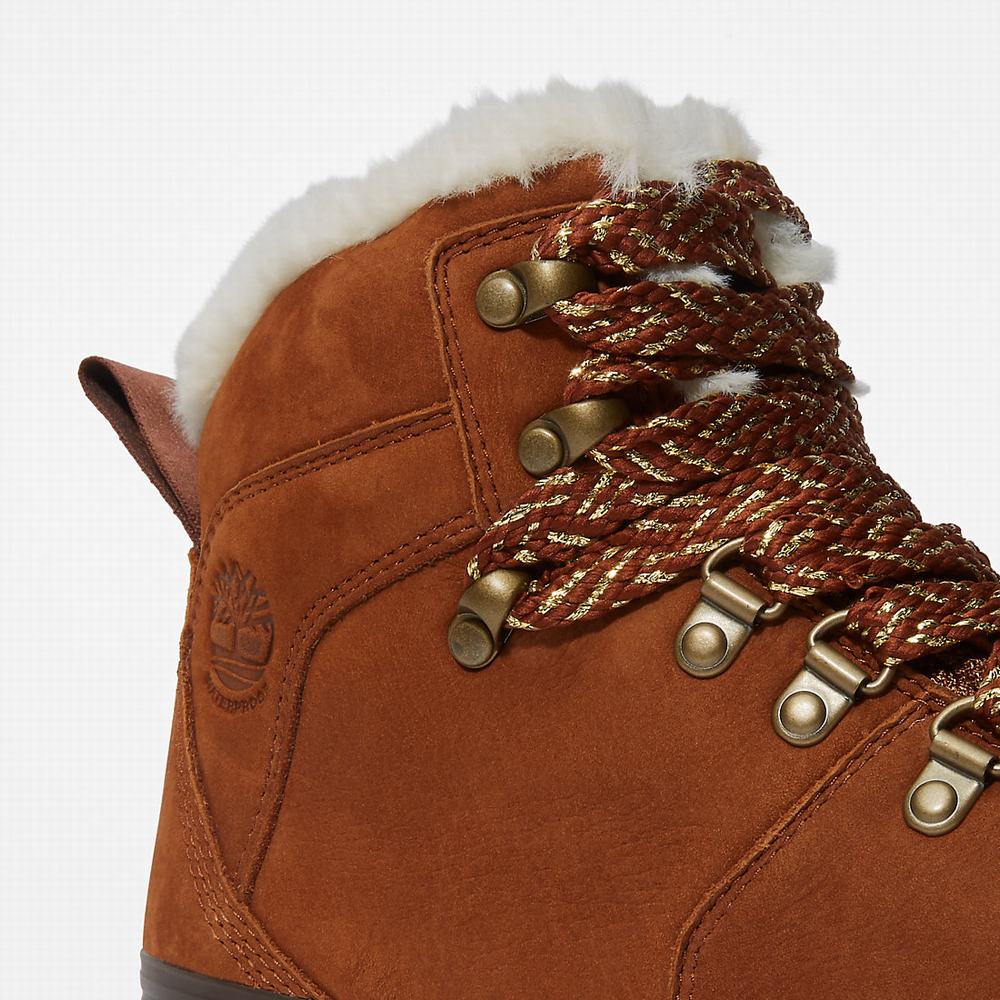 Dámské Zimní Boty Timberland Euro Hiker Waterproof Fur-Podšité Hnědé | TI70285-390