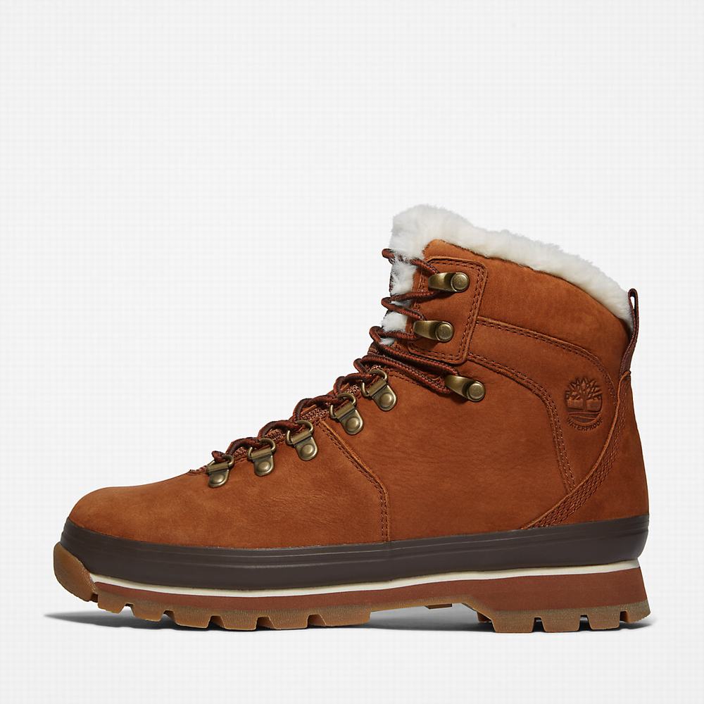 Dámské Zimní Boty Timberland Euro Hiker Waterproof Fur-Podšité Hnědé | TI70285-390
