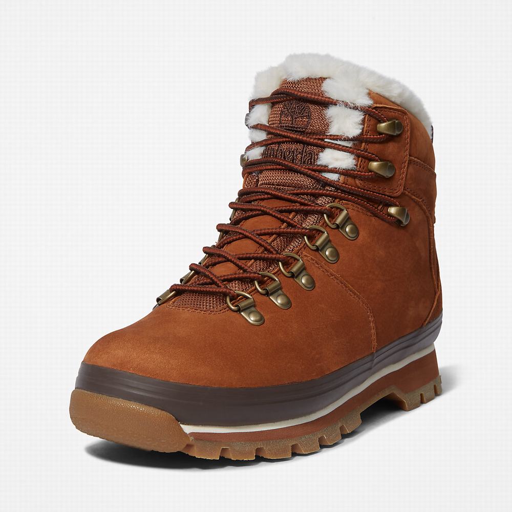 Dámské Zimní Boty Timberland Euro Hiker Waterproof Fur-Podšité Hnědé | TI70285-390