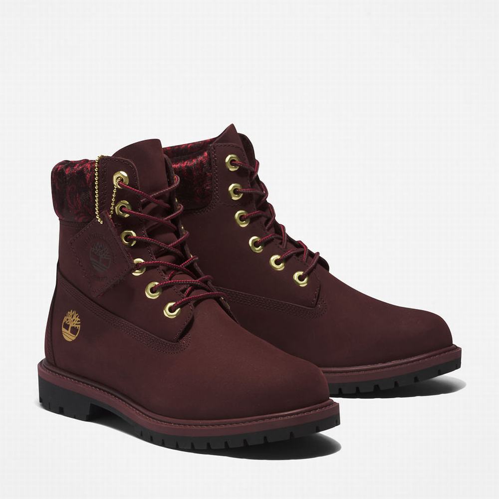 Dámské Zimní Boty Timberland Heritage 6 Inch Vínové | TI42709-201