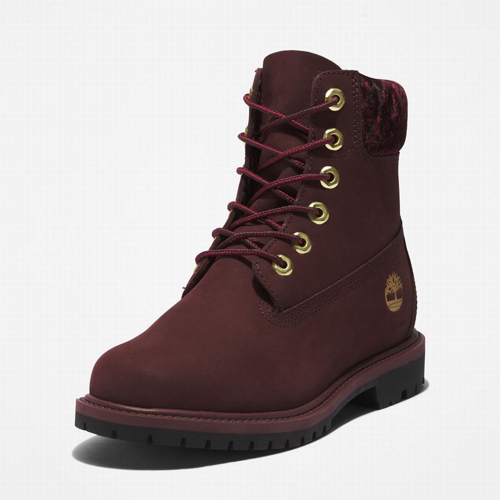 Dámské Zimní Boty Timberland Heritage 6 Inch Vínové | TI42709-201