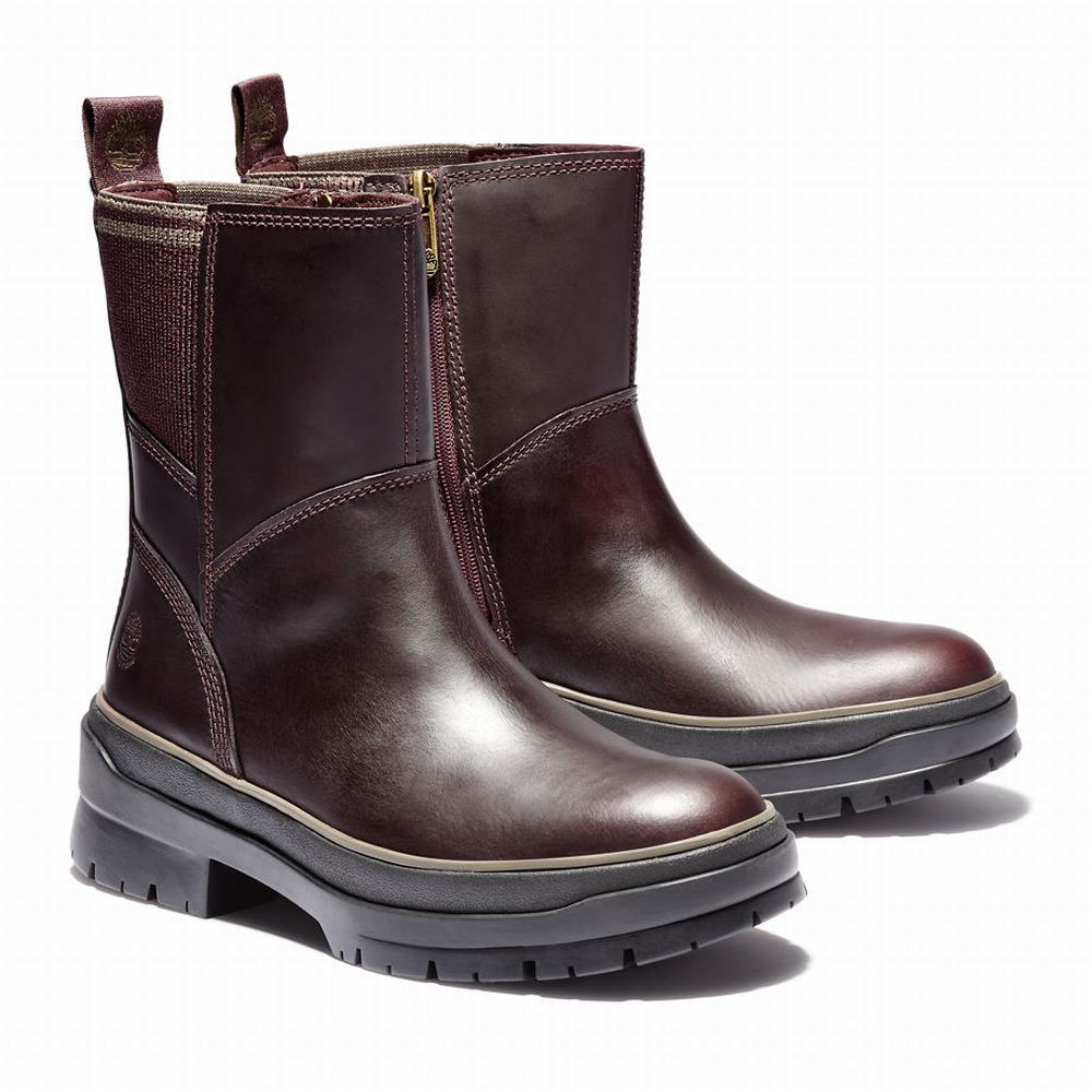 Dámské Zimní Boty Timberland Malynn Side-zip Vínové | TI87914-948