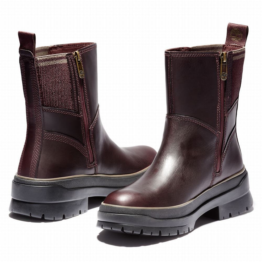 Dámské Zimní Boty Timberland Malynn Side-zip Vínové | TI87914-948