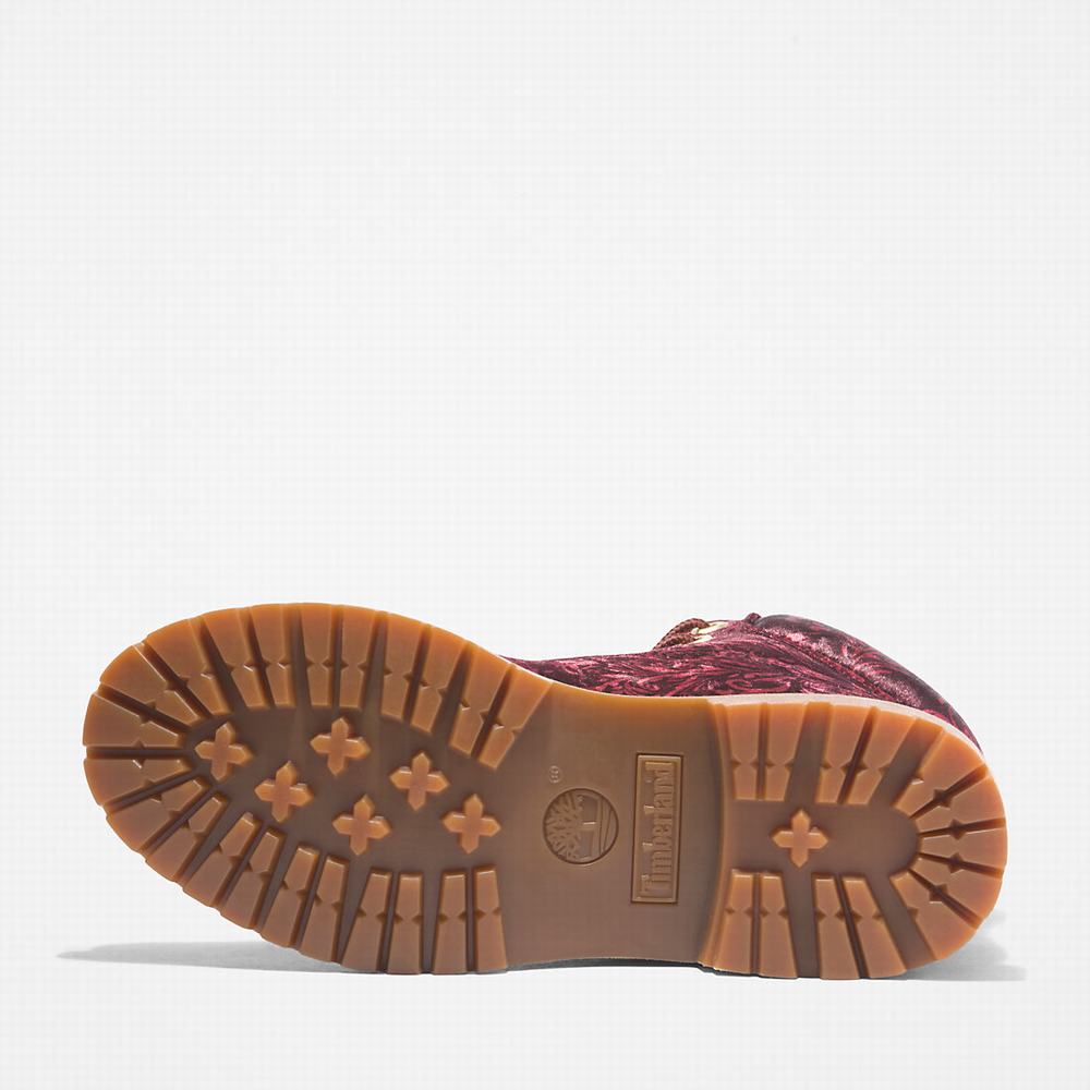 Dámské Zimní Boty Timberland Premium 6 Inch Velvet Vínové | TI08764-249