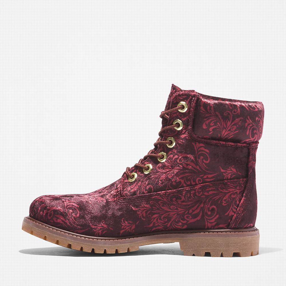 Dámské Zimní Boty Timberland Premium 6 Inch Velvet Vínové | TI08764-249