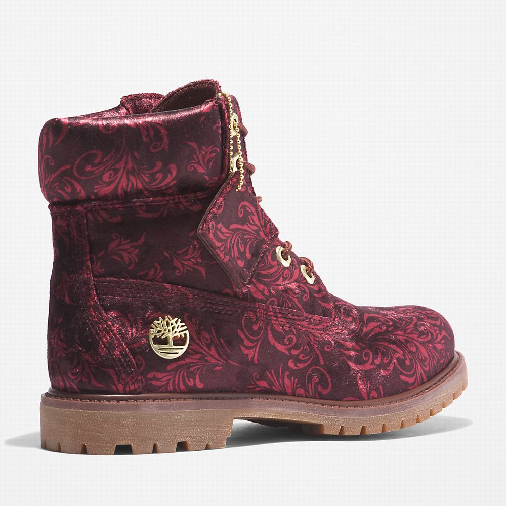 Dámské Zimní Boty Timberland Premium 6 Inch Velvet Vínové | TI08764-249