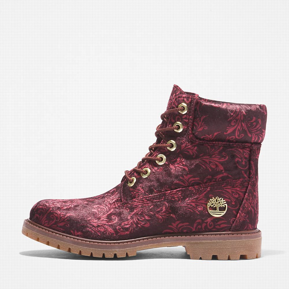 Dámské Zimní Boty Timberland Premium 6 Inch Velvet Vínové | TI08764-249