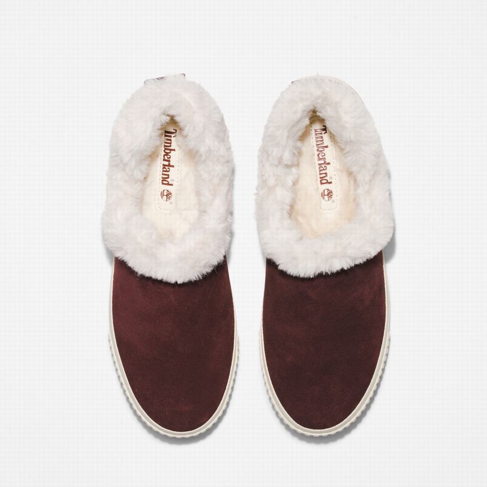 Dámské Zimní Boty Timberland Skyla Bay Warm-Podšité Slip-Ons Vínové | TI67428-428