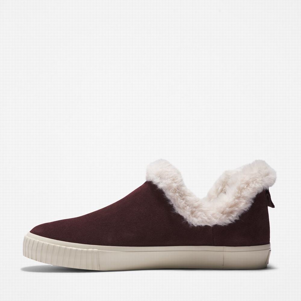 Dámské Zimní Boty Timberland Skyla Bay Warm-Podšité Slip-Ons Vínové | TI67428-428