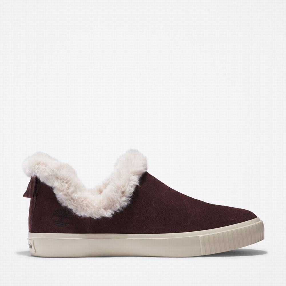 Dámské Zimní Boty Timberland Skyla Bay Warm-Podšité Slip-Ons Vínové | TI67428-428