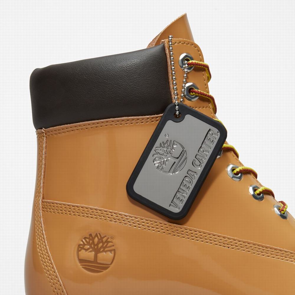 Dámské Zimní Boty Timberland Veneda Carter x Timberland® 6-Inch Lakovaná Leather Hnědé | TI72580-586