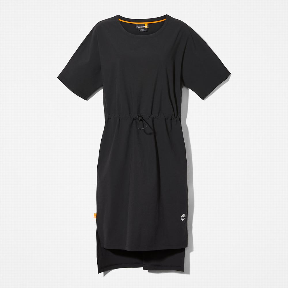 Dámské Šaty Timberland Drawstring T-Shirt Šaty Černé | TI95612-821
